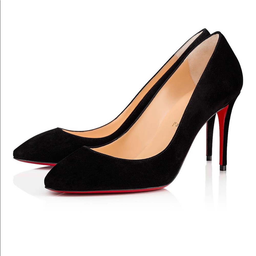 Christian Louboutin Black Suede Leather. New